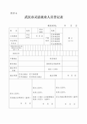 《武汉市灵活就业人员登记表》