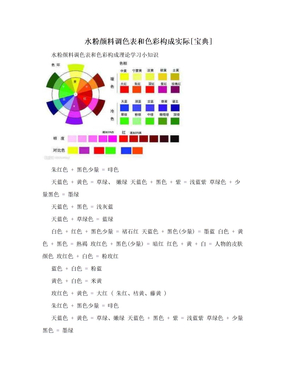 水粉颜料调色表和色彩构成实际[宝典]