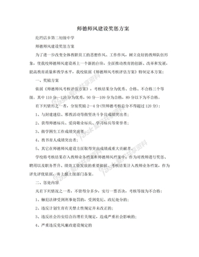 师德师风建设奖惩方案