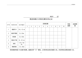 实测实量表格