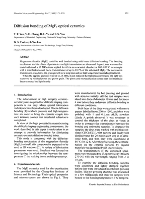 Diffusion bonding of MgF2 optical ceramics