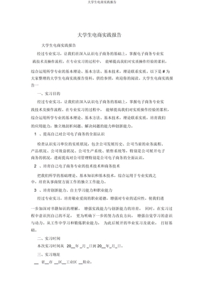 大学生电商实践报告