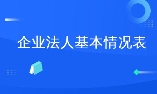 企业法人基本情况表