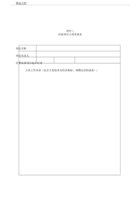 项目申报表格式
