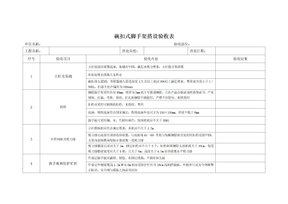 碗扣式脚手架搭设验收表