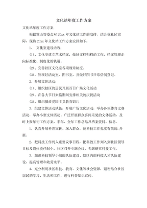 文化站年度工作计划