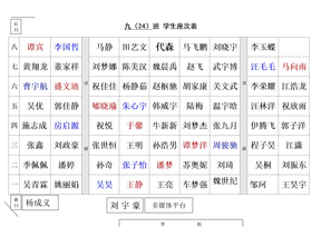 学生座次表模板