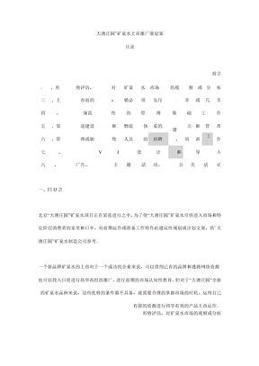 矿泉水策划方案
