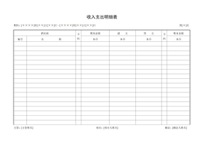 收入支出明细表模板