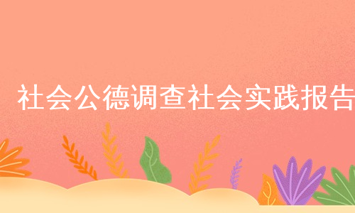 社会公德调查社会实践报告