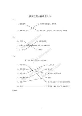 世界近现代史连线题大全（适合人教版初中师生使用）