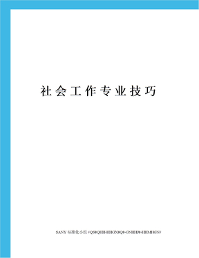 社会工作专业技巧