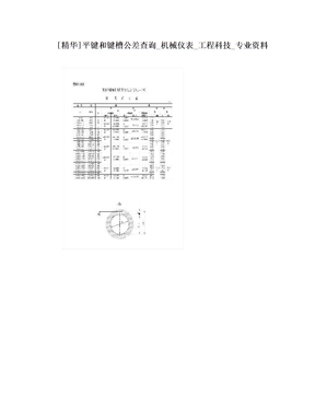 [精华]平键和键槽公差查询_机械仪表_工程科技_专业资料