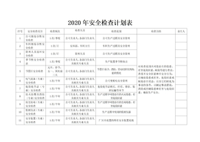 安全检查计划表及检查表