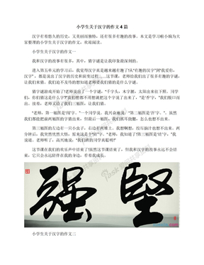 小学生关于汉字的作文4篇