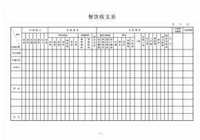 餐饮收支表