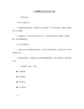 相亲会活动方案执行细案