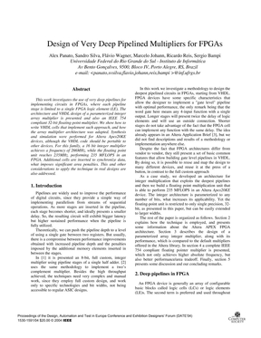 关于FPGA流水线设计论文(IEEE)