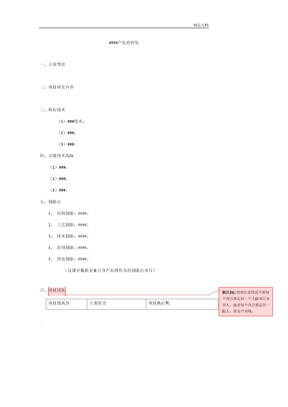 研发项目立项报告模板
