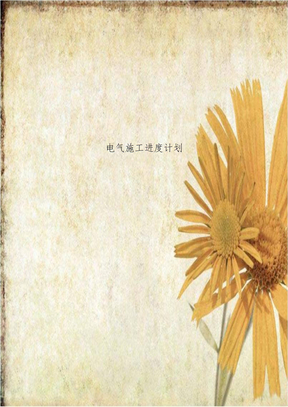 电气施工进度计划