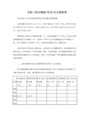 分析上海市社会保险费历年来