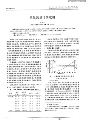 质量流量计的应用