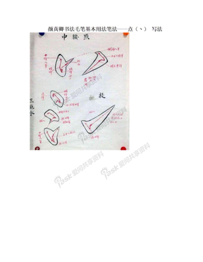 颜真卿书法毛笔基本用法笔法——点（丶） 写法