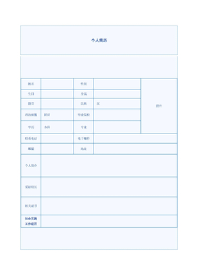 个人简历中英文表格