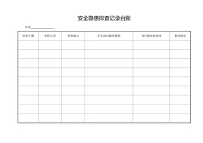 安全隐患排查记录台账