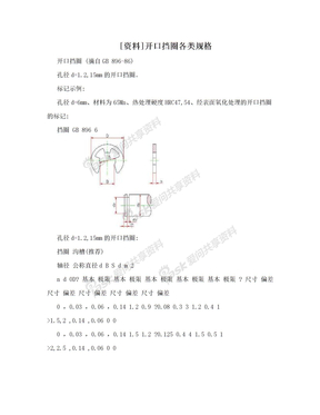 [资料]开口挡圈各类规格