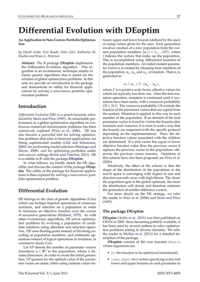 差分进化算法DifferentialEvolution with DEoptim