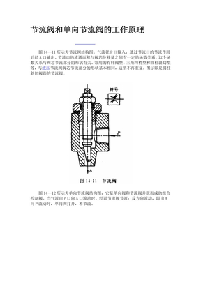 节流阀和单向节流阀的工作原理