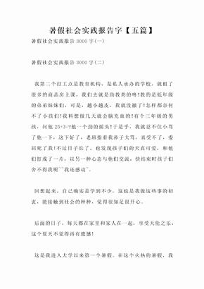 暑假社会实践报告字【五篇】