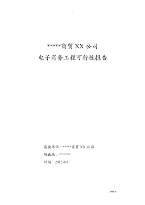 电子商务项目可行性报告