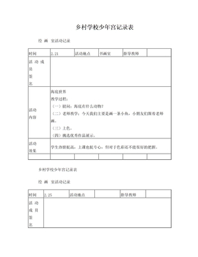 少年宫绘画室记录表