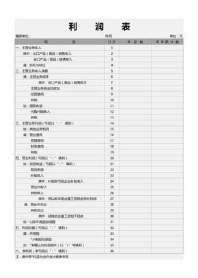 一般企业利润表模板