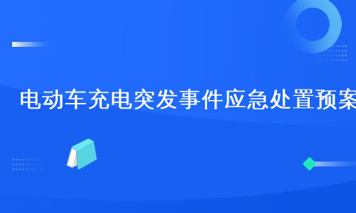 电动车充电突发事件应急处置预案