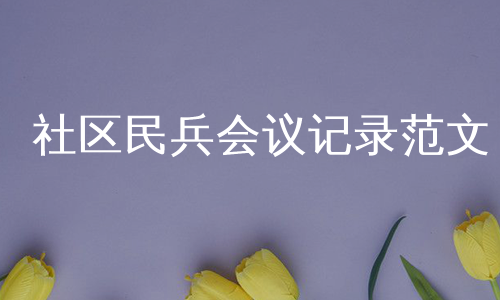 社区民兵会议记录范文