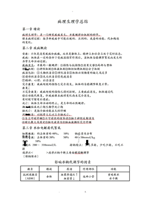 病理生理学总结