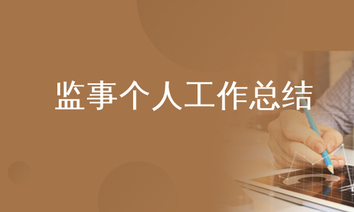 监事个人工作总结