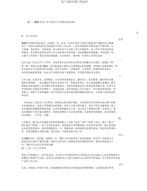 电厂运行人员工作总结