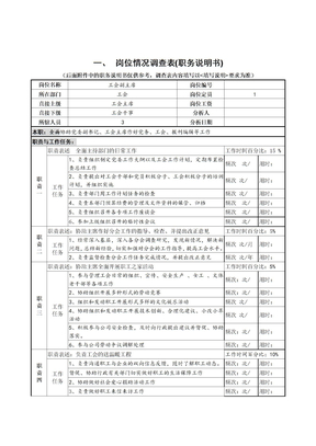 工会副主席岗位职责