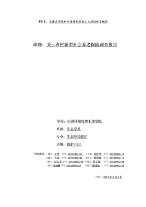 农村新型社会养老保险的调查报告