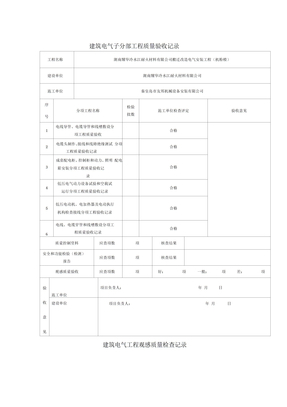 电气工程竣工验收表格