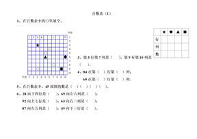 百数表练习题