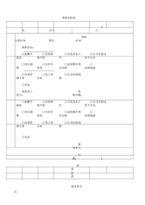 员工离职审批表格范例