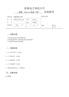 桂林电子科技大学实验Turtle作品“秀”实验报告