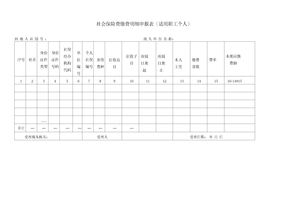 社会保险费缴费明细申报表（适用职工个人）