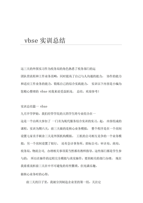 vbse实训总结