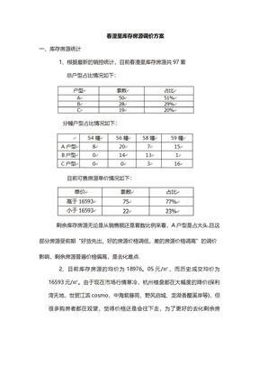 价格调整方案